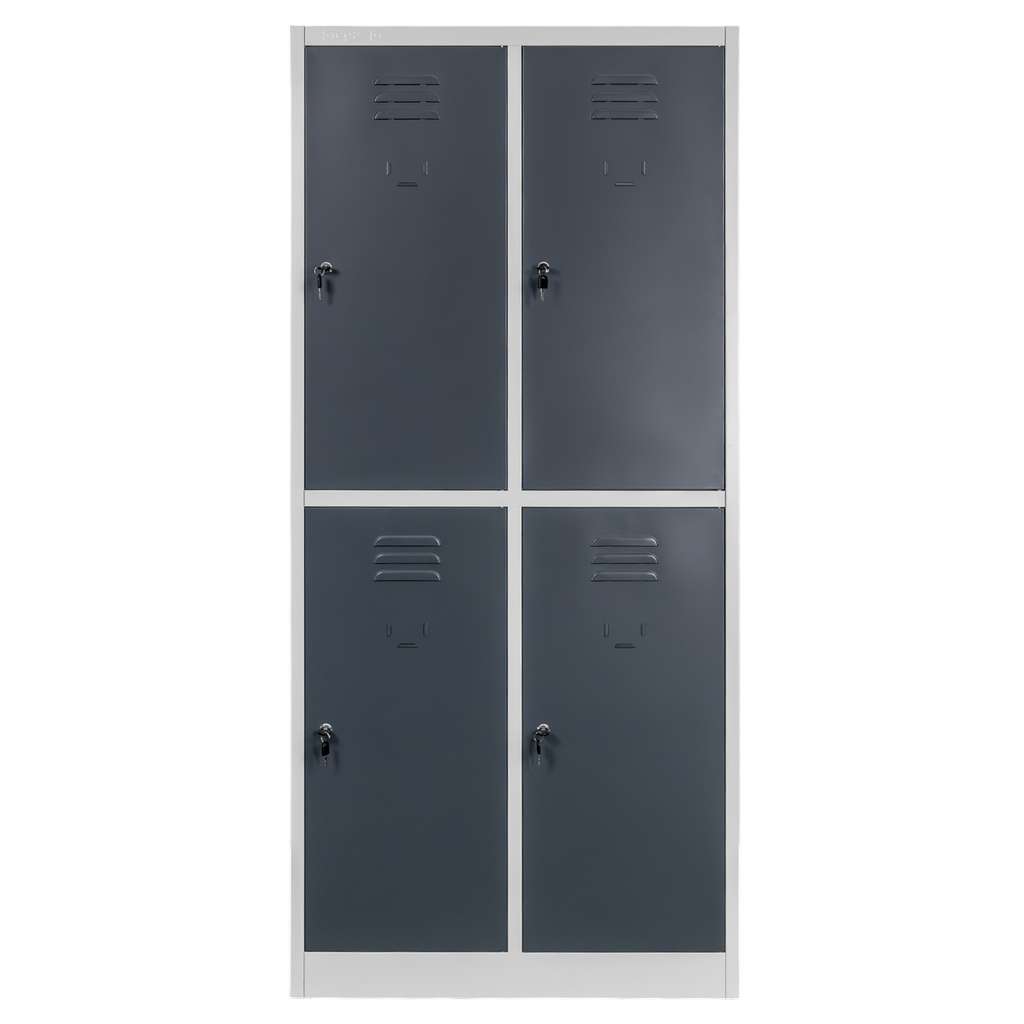 Mega-M armadio spogliatoio 4 scomparti 80x50x180 cm grigio