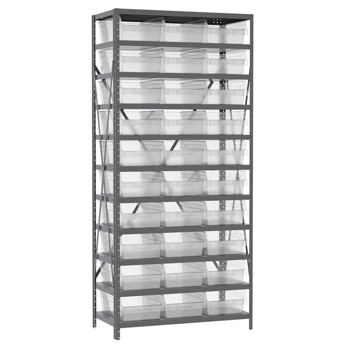 Akro-Mils AS1879018 scaffale metallo 11 ripiani con 32 vaschette