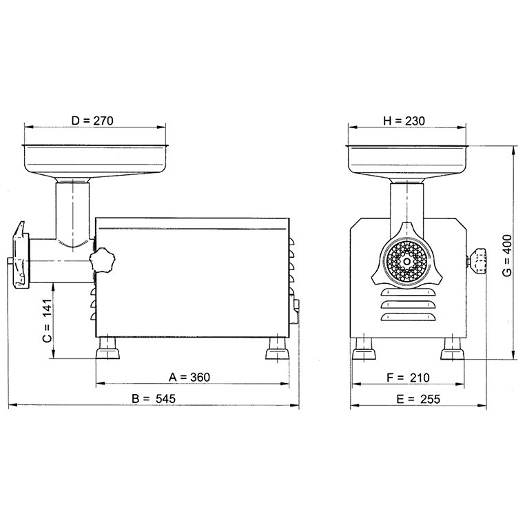 Ma-Ga TC 22 tritacarne professionale