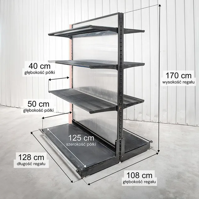 Wireland Solid York Gondola H170 scaffale 6 ripiani policarbonato