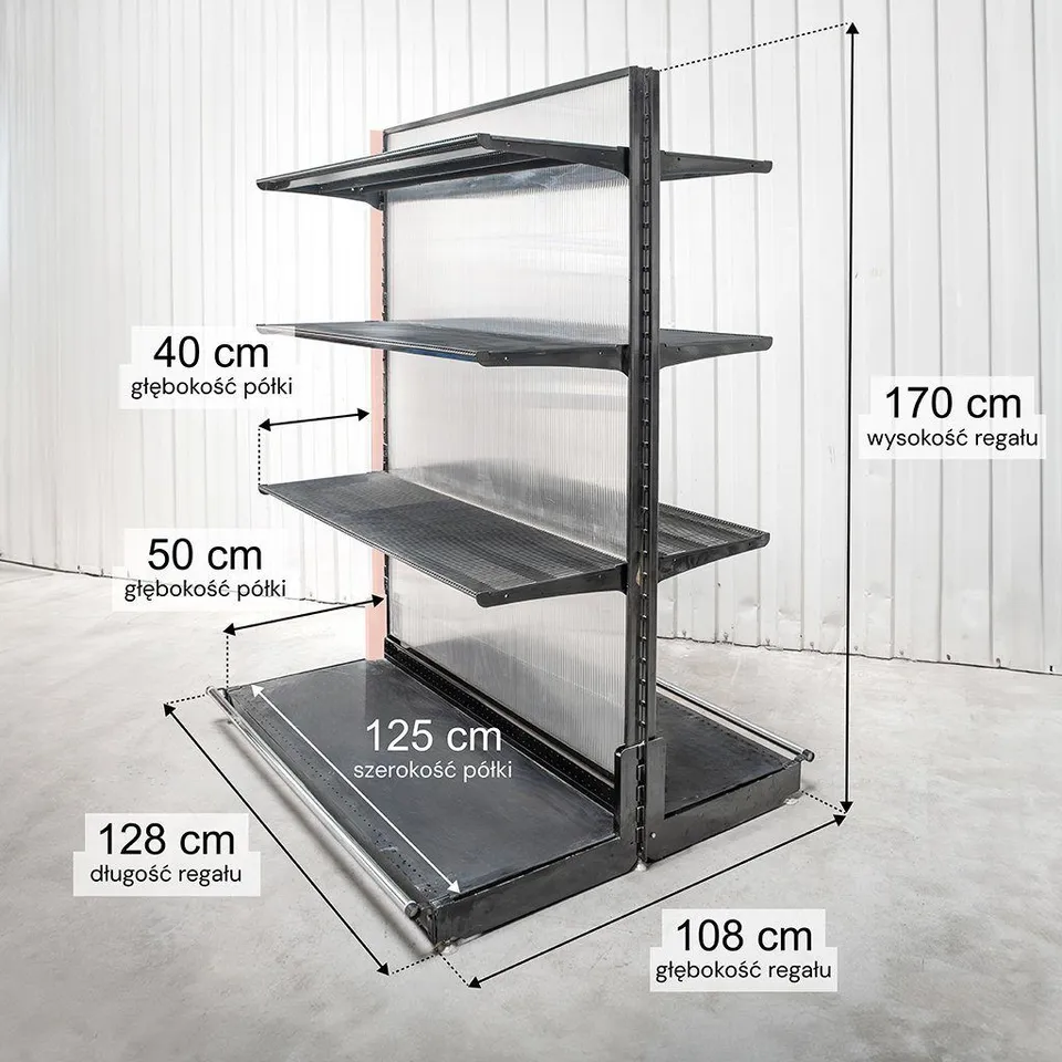 Wireland Solid York Gondola H170 scaffale 6 ripiani policarbonato