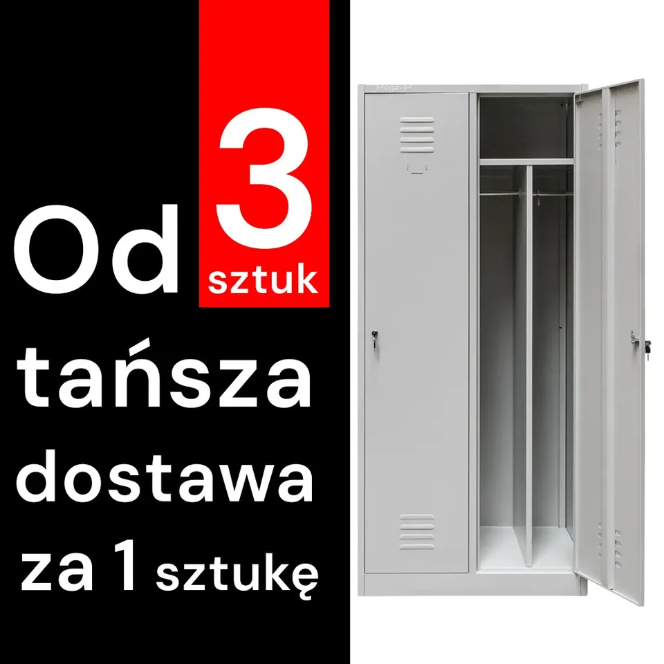 Mega-M S-80 armadietto spogliatoio 2 ante grigio con divisori