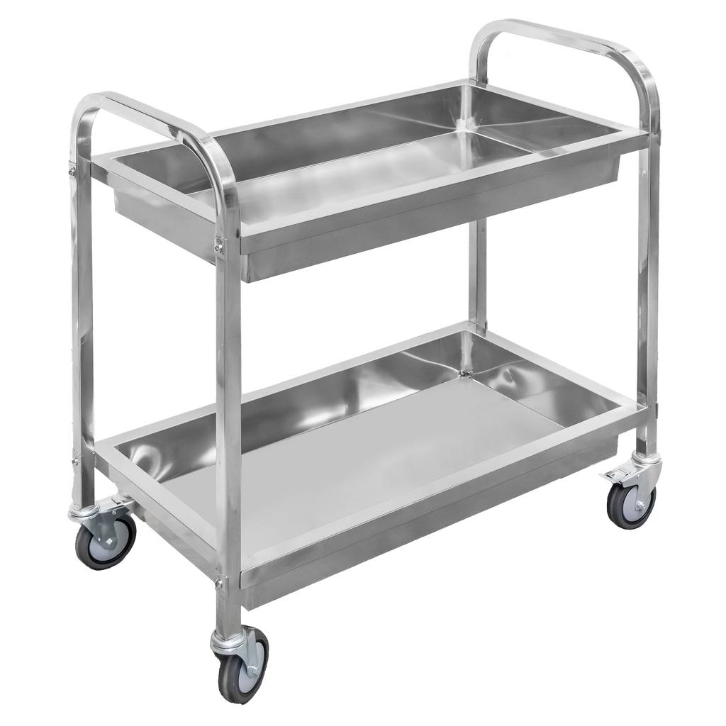 Mega-M carrello di servizio inox 2 ripiani 95x50x95 cm
