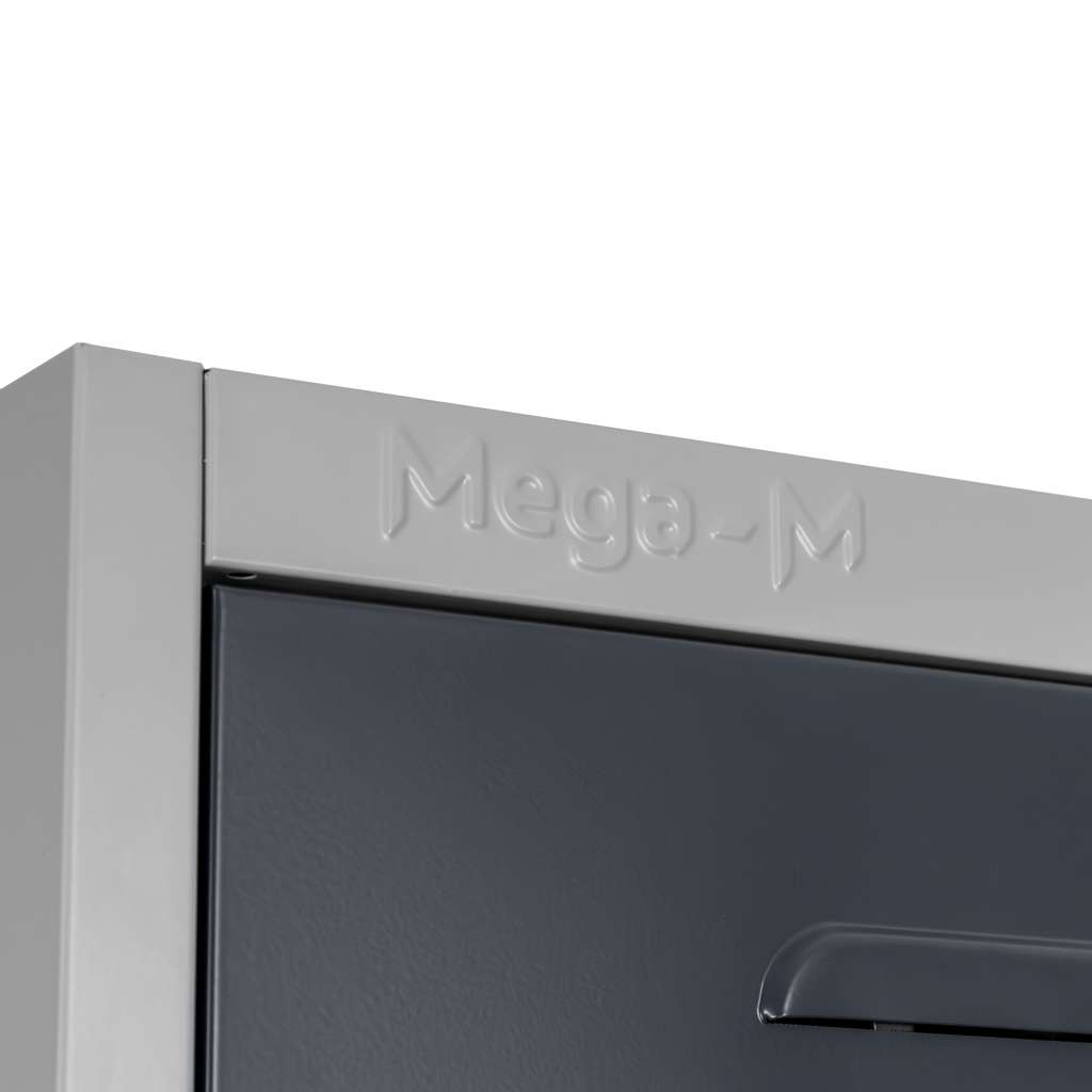 Mega-M 2 scomparti armadietto spogliatoio 40x50x180 cm grigio