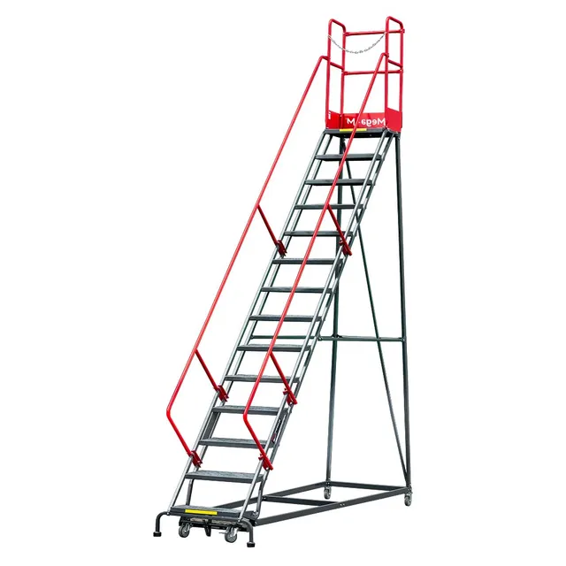 Mega-M H 357 cm scala magazzino mobile 14 gradini con freno