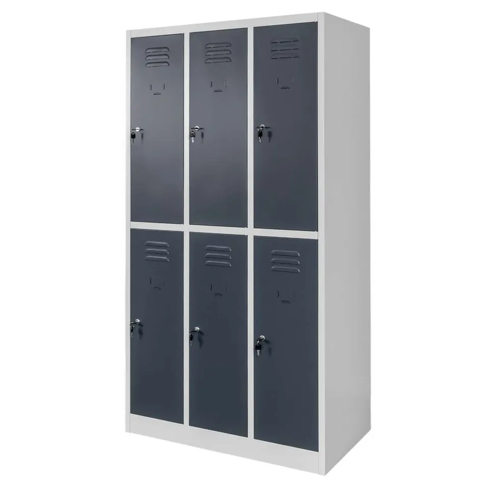 Mega-M BHP 6 scomparti 90x50x180 armadietto spogliatoio grigio