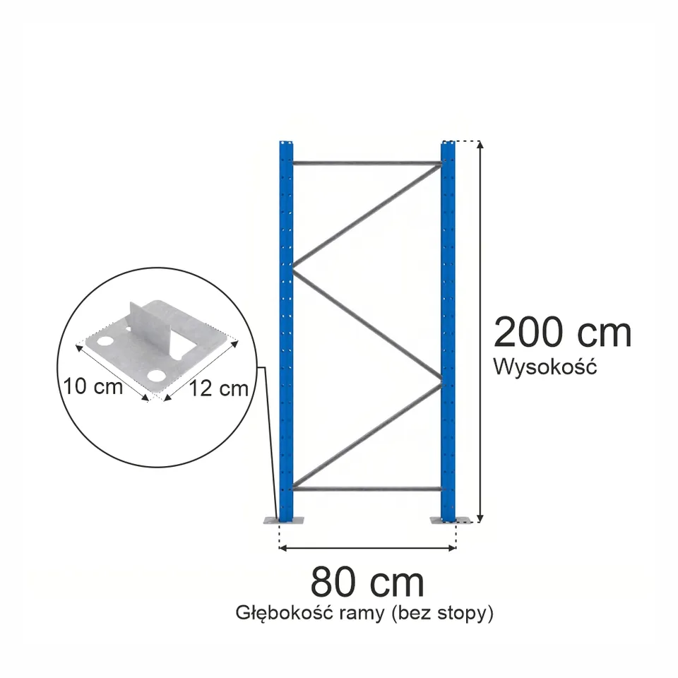 Mega-M XR Spalla Scaffale Blu H200 P80 cm da Montare