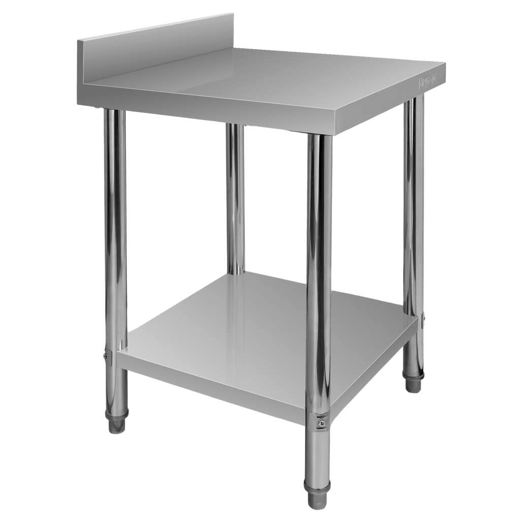 Mega-M X Standard tavolo inox 60x60x85 cm con alzatina