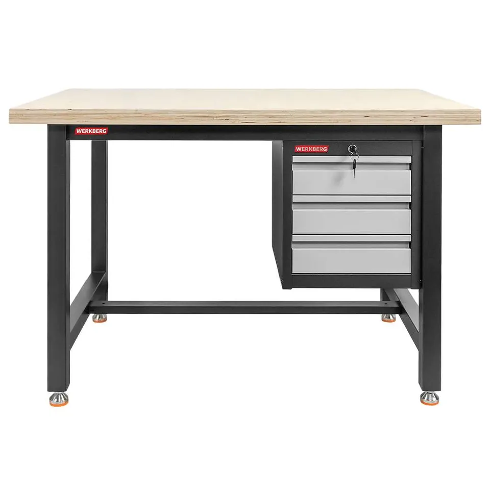 Werkberg S-120 banco da lavoro 120 cm 3 cassetti