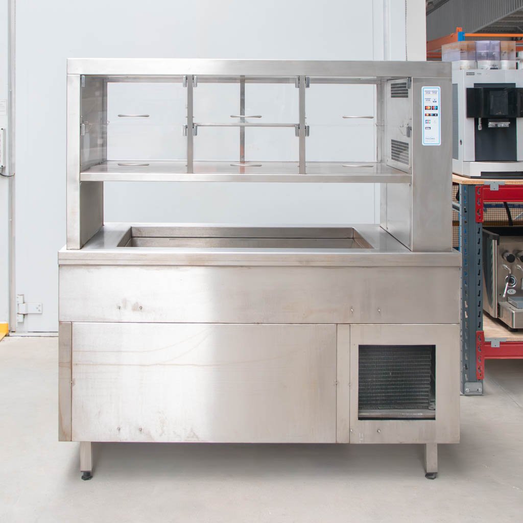 Vetrina refrigerata 133x70x155 cm acciaio sbrinamento automatico