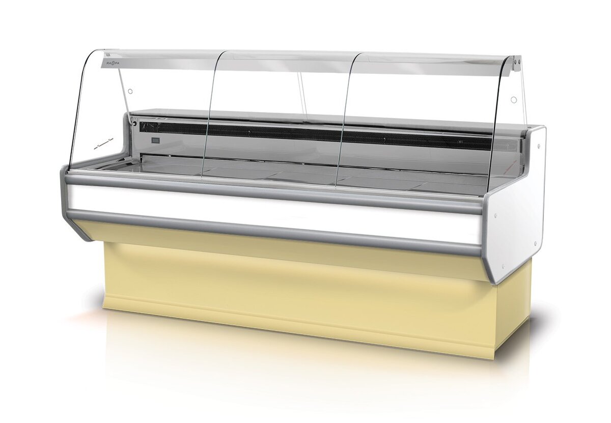 Rapa L-B2 banco frigo carne 179 cm vetro curvo LED