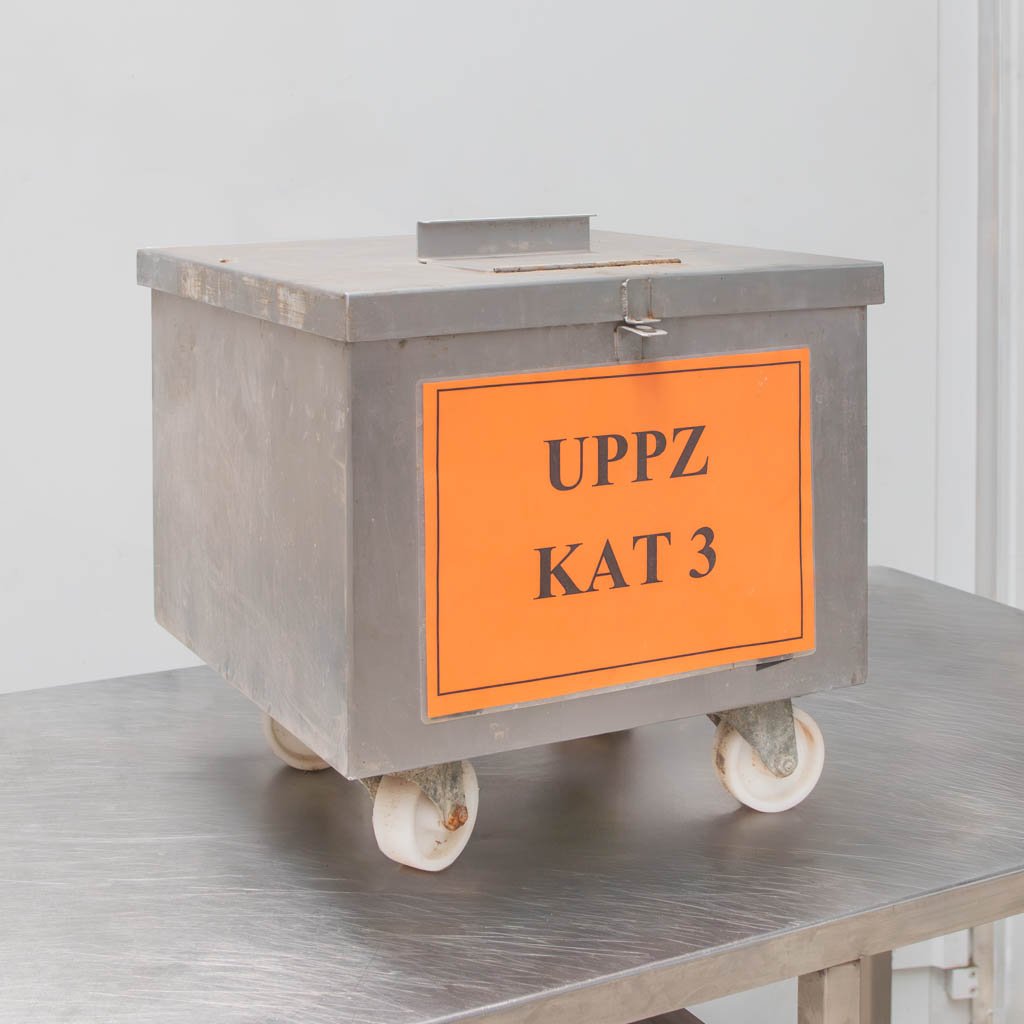 Pattumiera inox con ruote 42x42x43 cm con coperchio