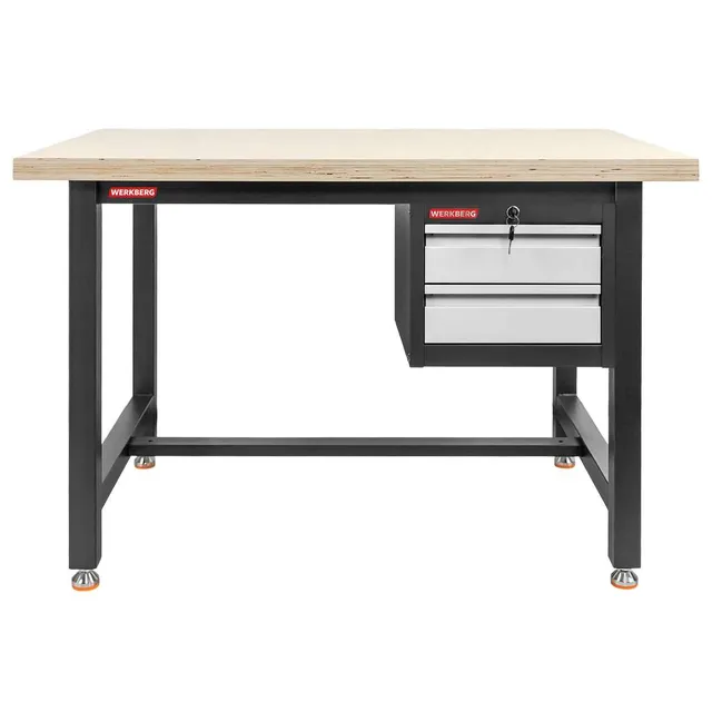 Werkberg S-120 banco lavoro 120 cm 2 cassetti grafite