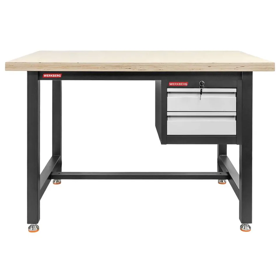 Werkberg S-120 banco lavoro 120 cm 2 cassetti grafite