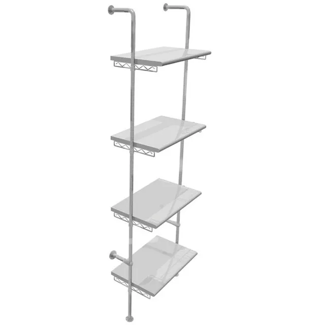 Agosistem Joy Wall scaffale 4 ripiani legno cromato