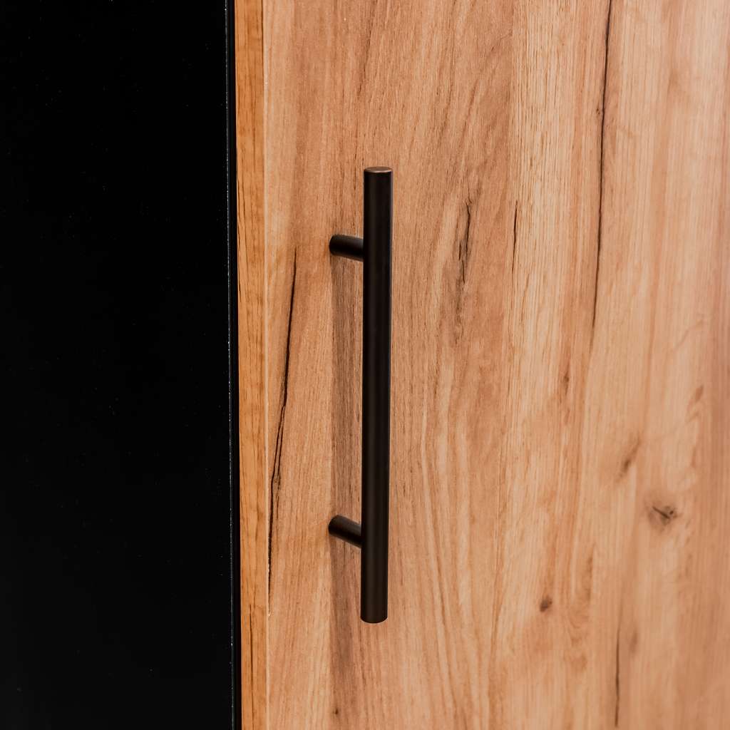 Mega-M Armadio Ufficio 5 Ripiani Rovere Kraft Nero 60x40x200