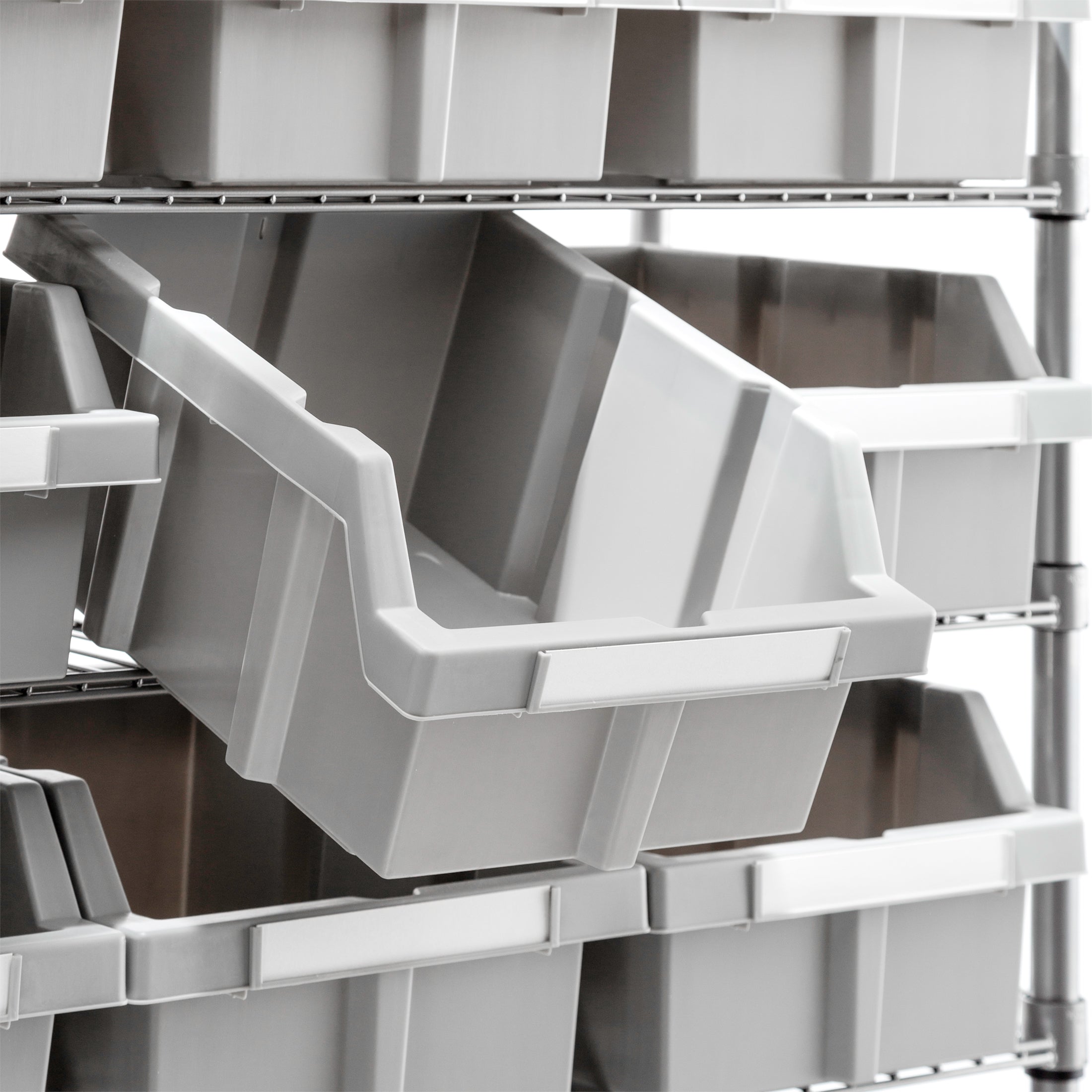 Seville Classics scaffale 7 ripiani 21 box ruote 48x14 grigio