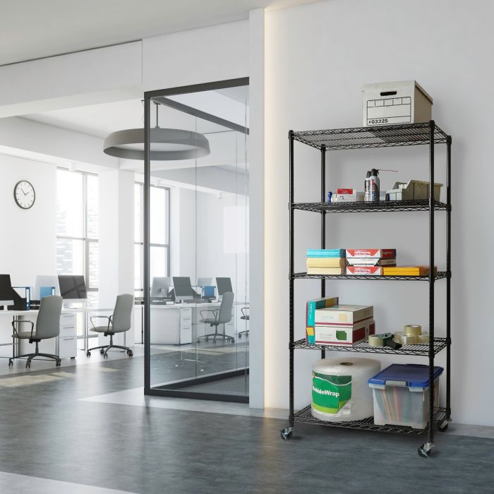 Seville Classics UltraDurable 18370 scaffale 5 ripiani nero
