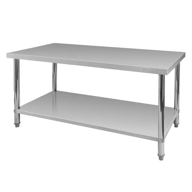 Mega-M X Standard tavolo inox 160x60x85 cm con ripiano