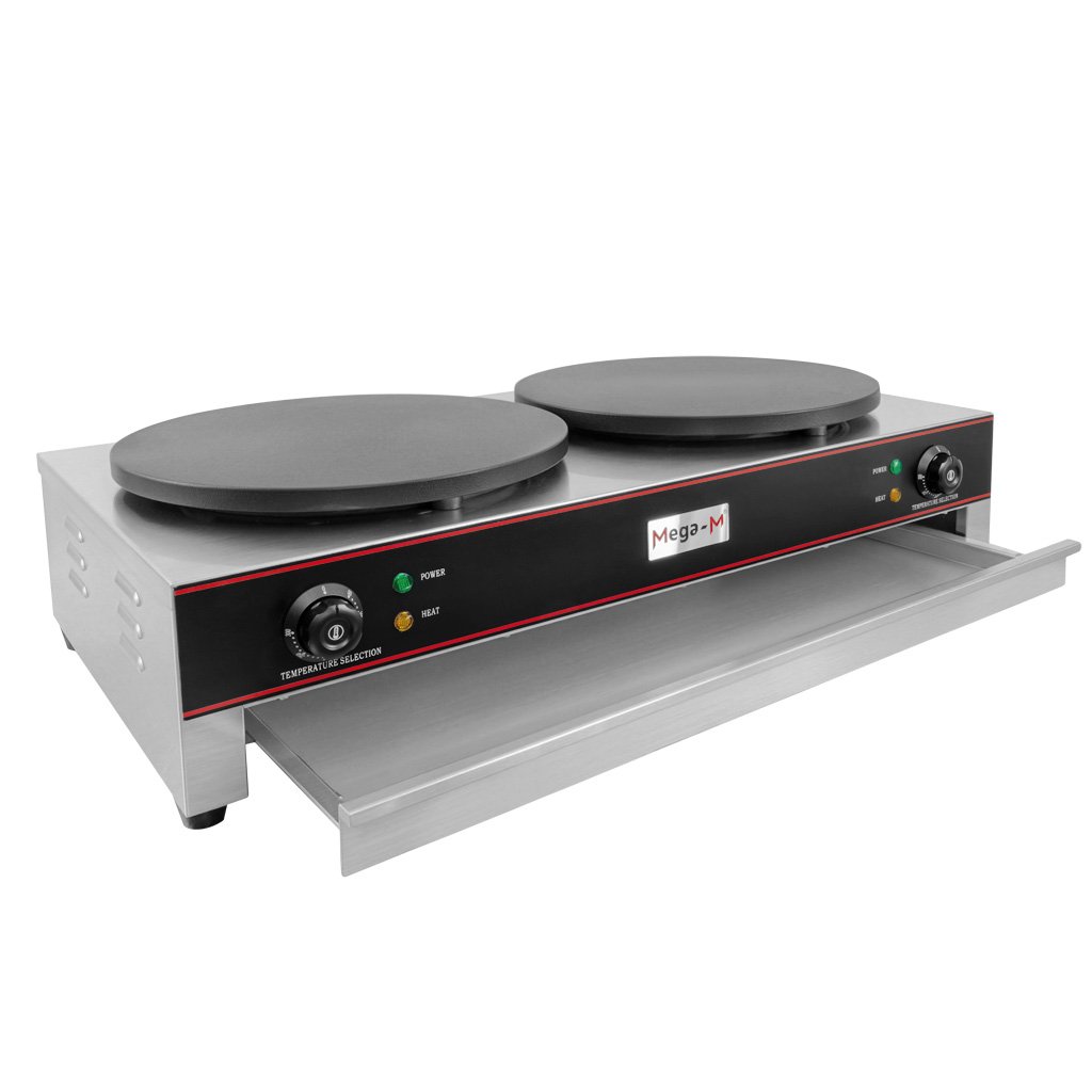 Mega-M Crepiera elettrica doppia 2x40 cm 2x3 kW con cassetto