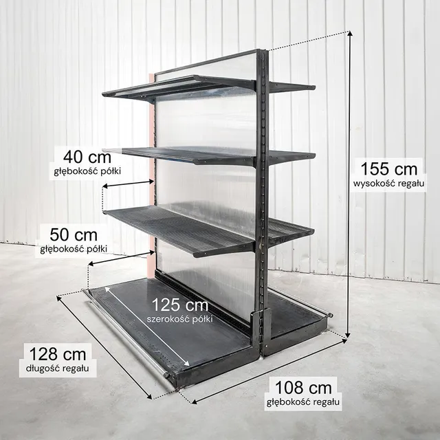Wireland Solid York scaffale gondola 155x128 cm 6 ripiani