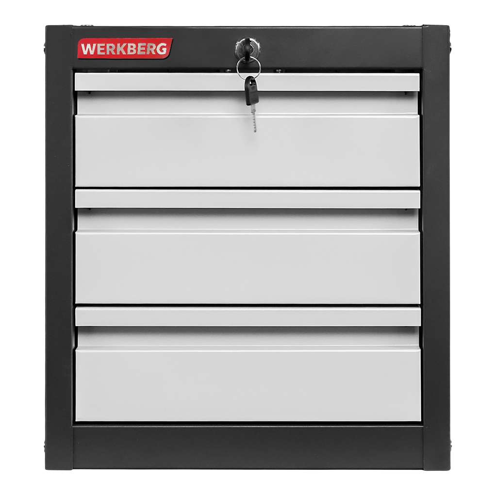 Werkberg Cassettiera Sospesa 3 Cassetti Grafite 37x48 cm