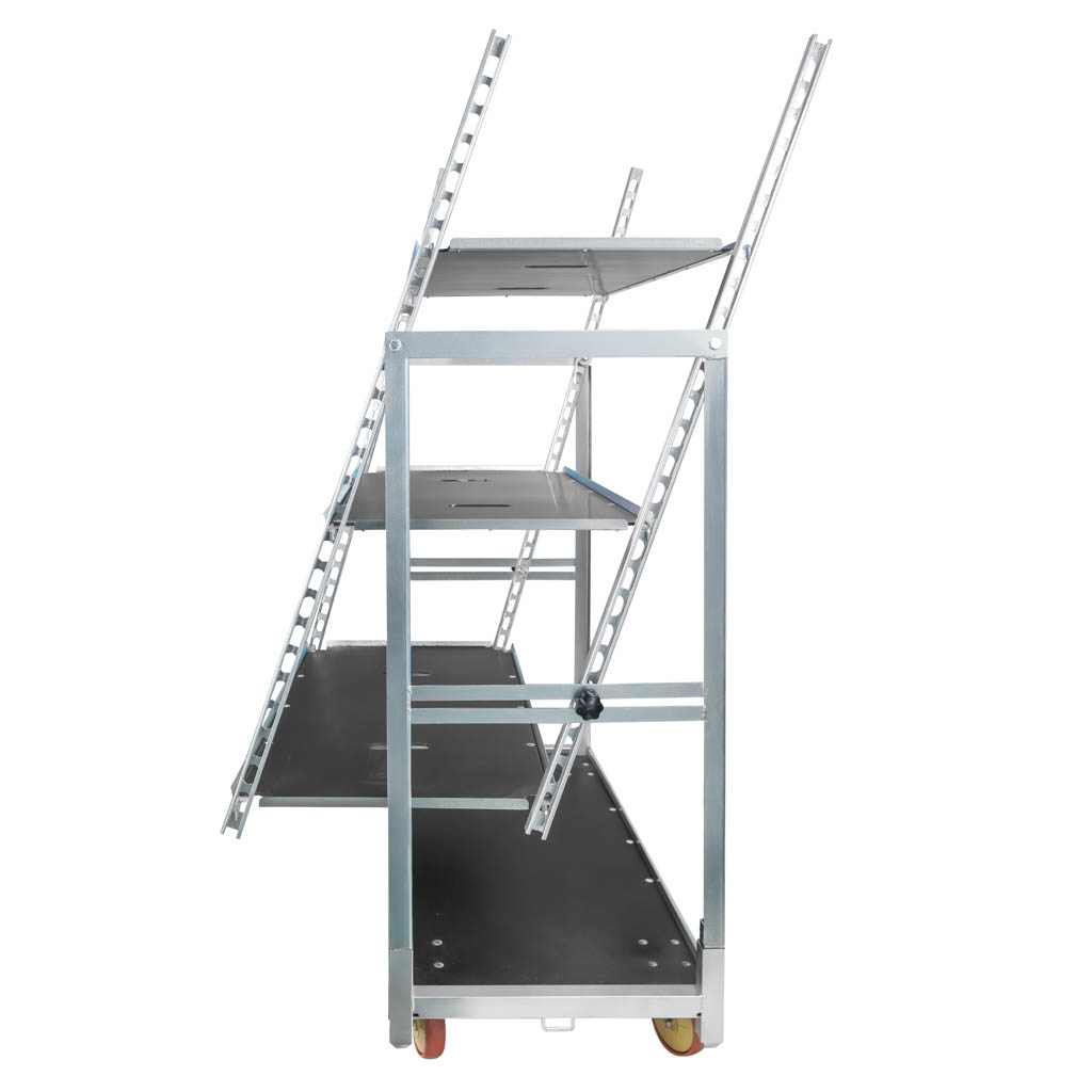 Mega-M carrello danese fiori base+3 ripiani inclinato