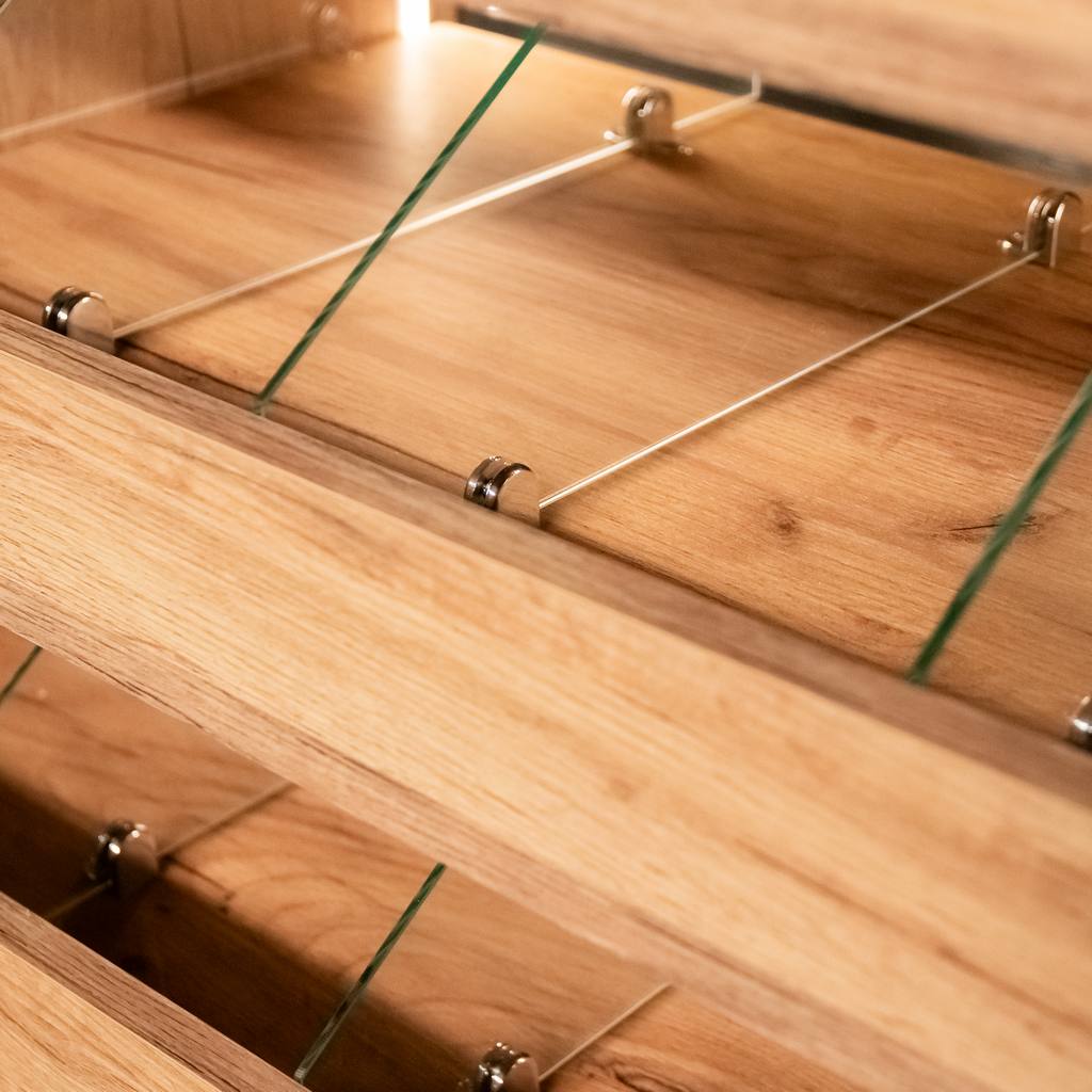 Mega-M H-180 vetrina espositiva 80x50 rovere kraft LED