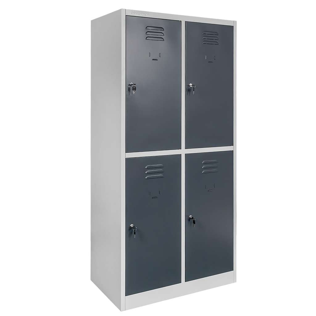 Mega-M armadio spogliatoio 4 scomparti 80x50x180 cm grigio