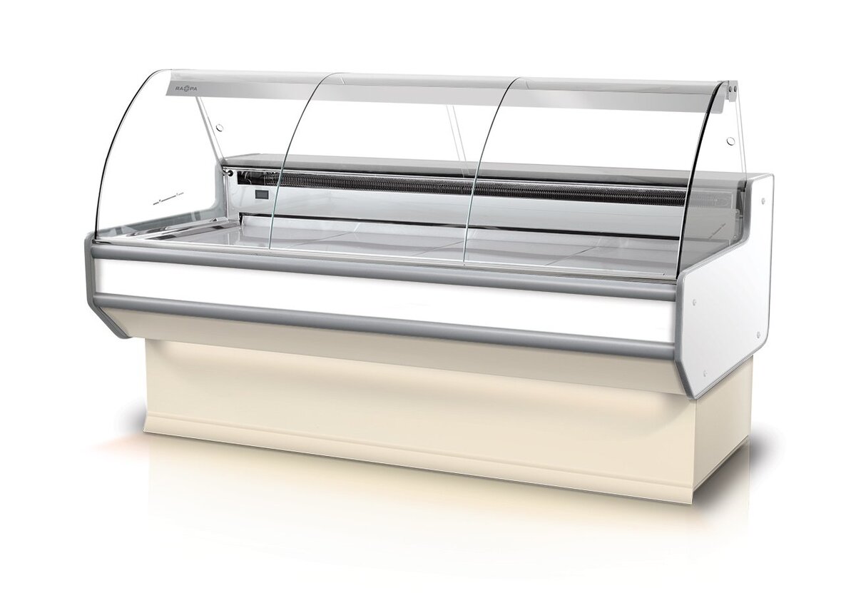 Rapa L-B2 201/107 banco frigo carne vetro curvo