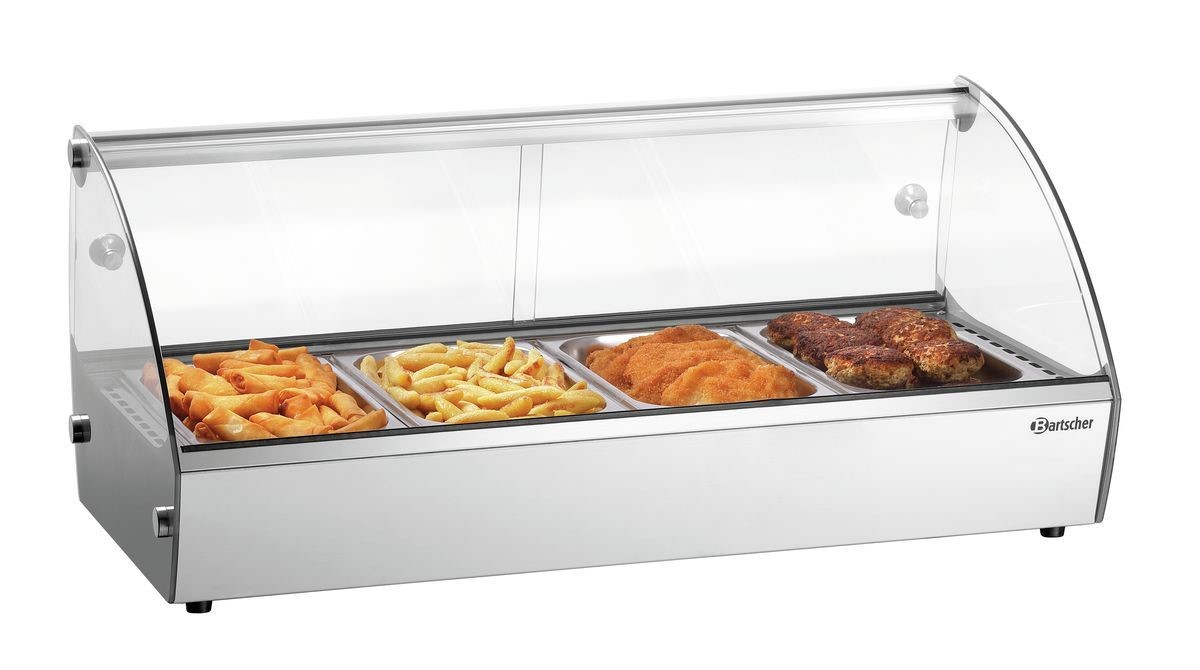 Bartscher 305058 vetrina riscaldata 4x GN 1/3 acciaio inox
