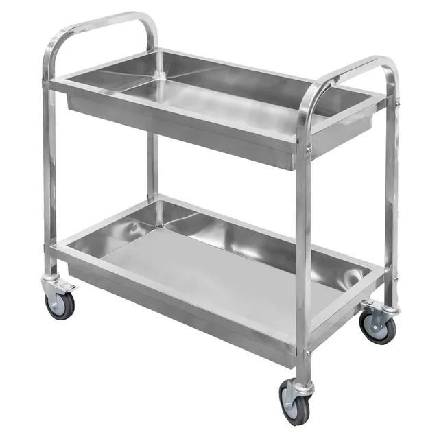 Mega-M carrello di servizio inox 2 ripiani 95x50x95 cm