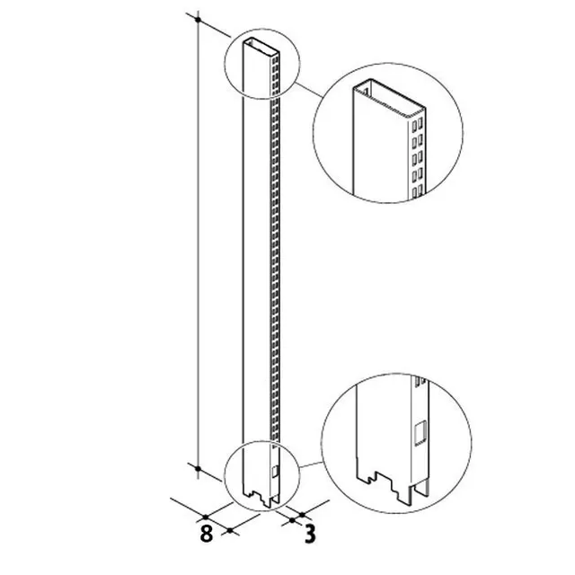 Agosistem Colonna Profilata scaffale H 240 cm bianca