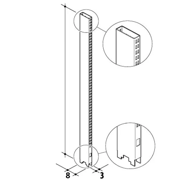 Agosistem Colonna Profilata scaffale H 240 cm bianca