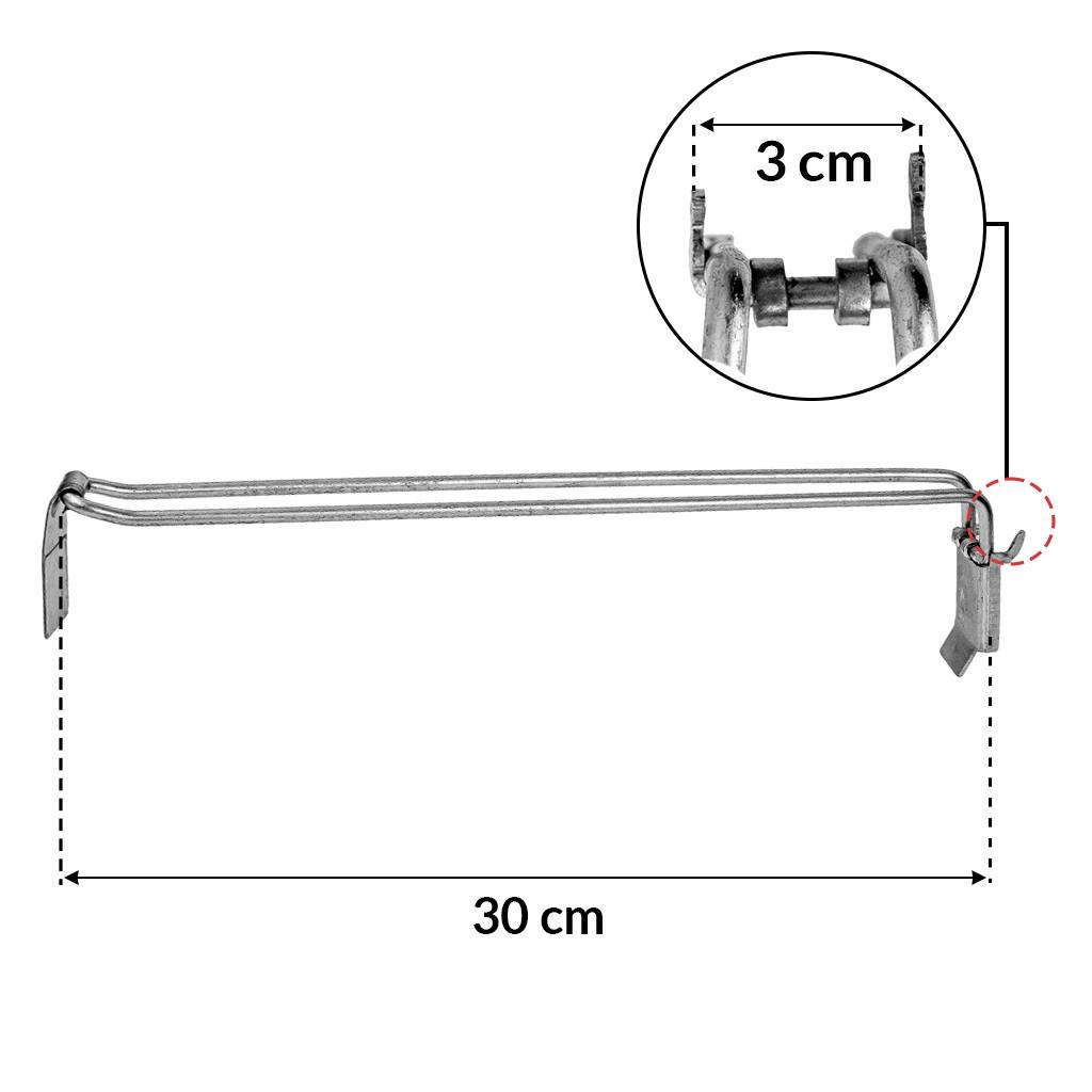 Mega-M gancio doppio per pannello EURO 30 cm clip prezzi 50 pz