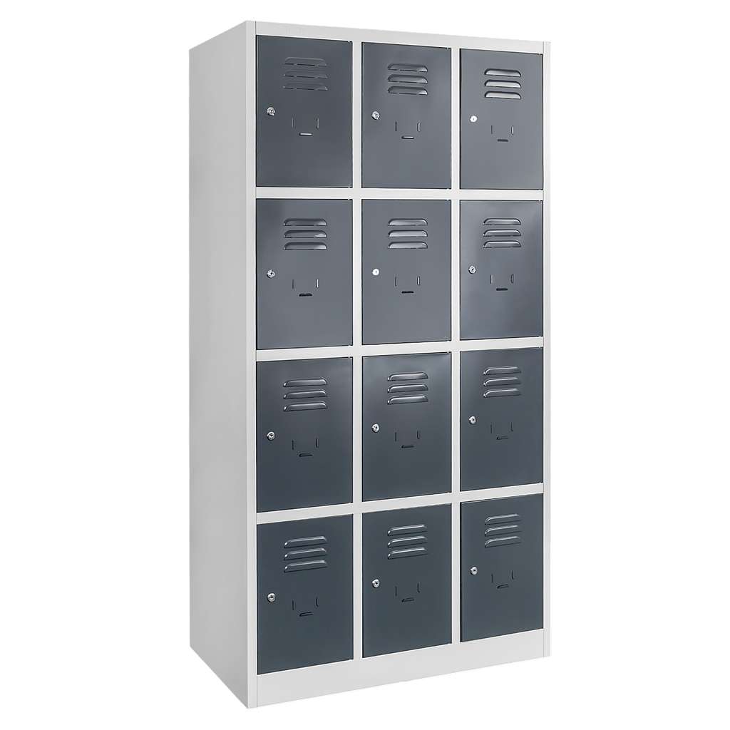 Mega-M 90x50x180 armadio casellario 12 vani grigio grafite