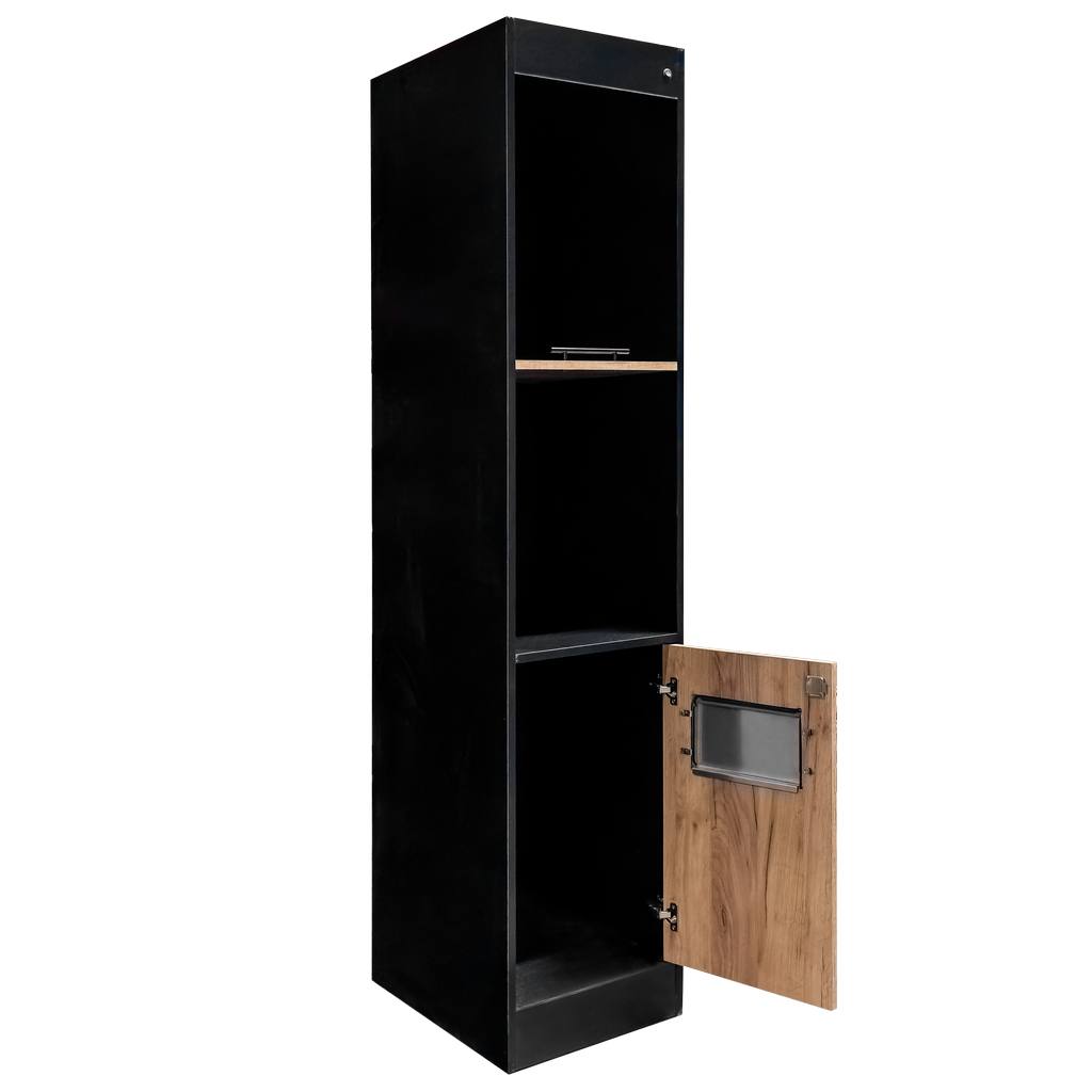 Mega-M 45x58x205 espositore pane nero rovere accessori