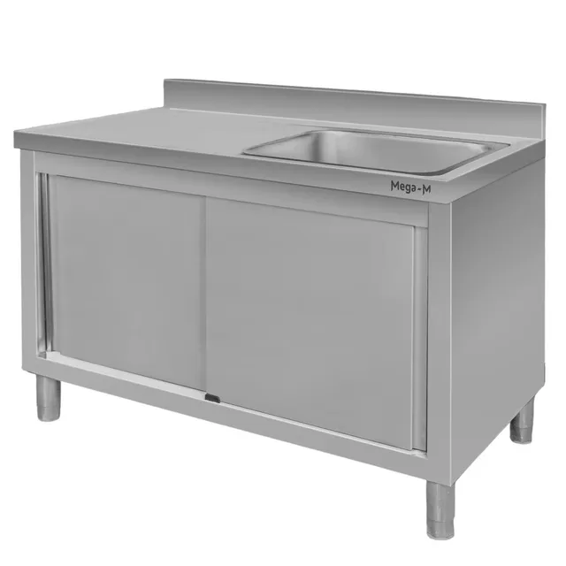 Mega-M lavello gastronomico 120x60x85 cm vasca destra inox
