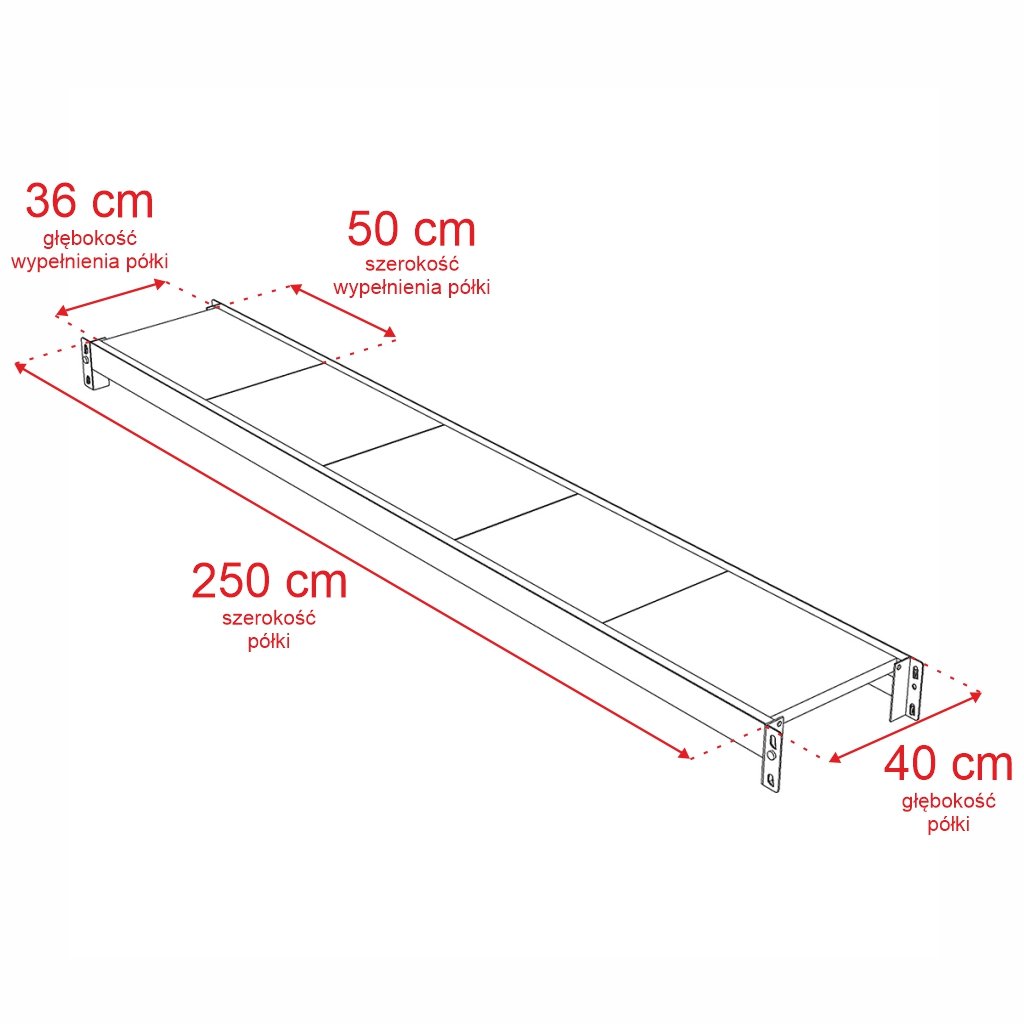 Mega-M Fortis scaffale magazzino 200x258,5x40 cm 4 ripiani
