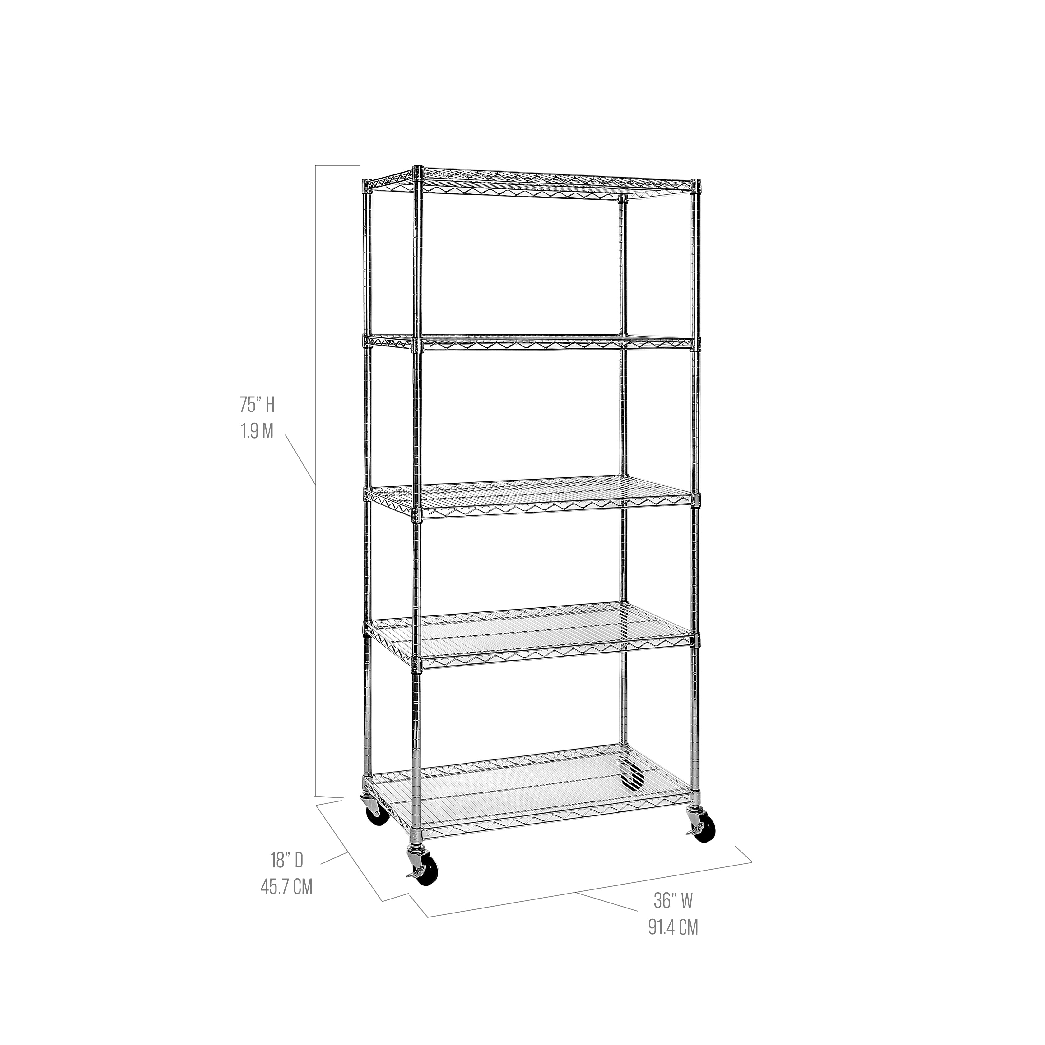 Seville Classics UltraDurable Scaffale Metallo 5 Ripiani NSF