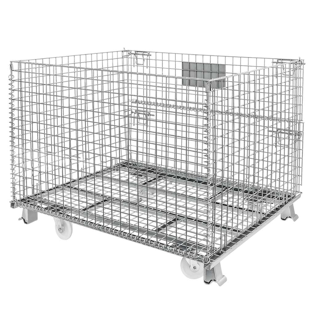 Mega-M Gitterbox Contenitore rete metallica 120x100x89 cm ruote 400 kg