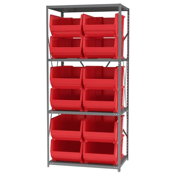 Akro-Mils AS2479288 scaffale metallo 4 ripiani 12 box