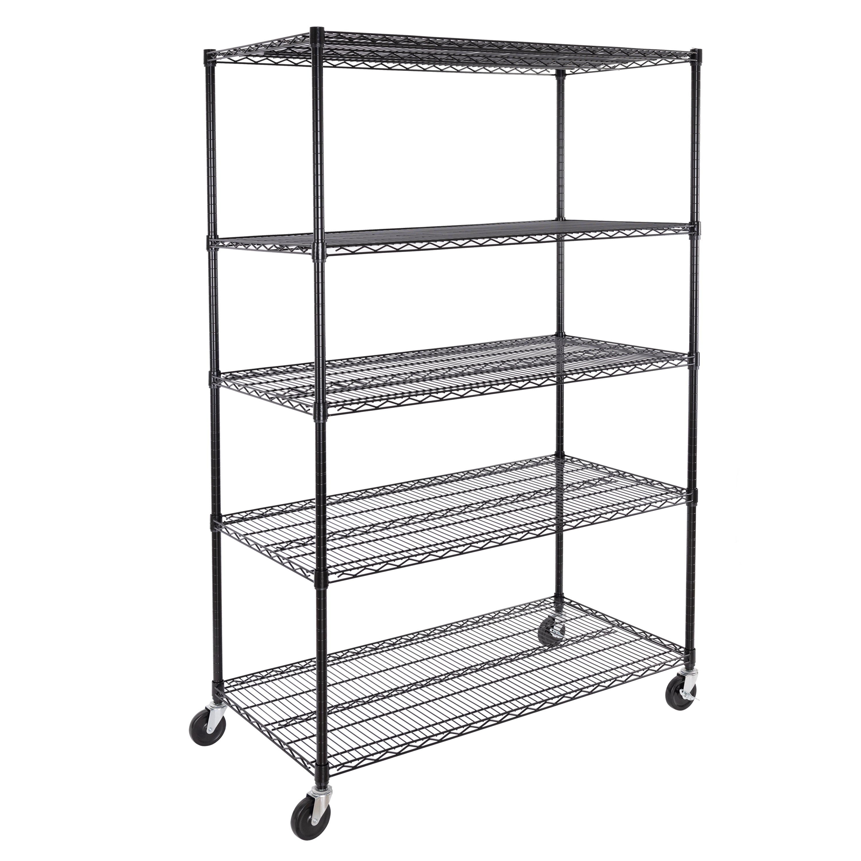 Seville Classics UltraDurable Scaffale 5 Ripiani Nero 122 cm