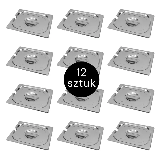 Mega-M GN 1/2 coperchio inox 32,5x26,5 cm foro mestolo 12 pz