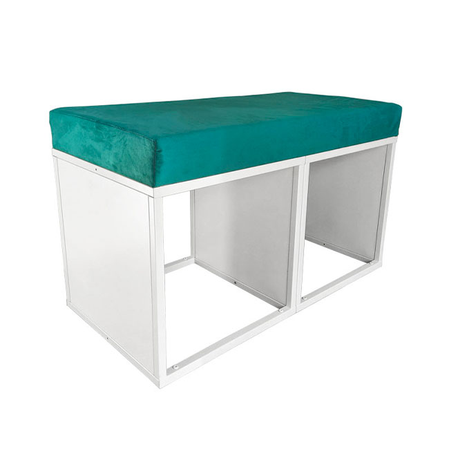 Agosistem Fiocco pouf singolo velluto telaio bianco 45x45