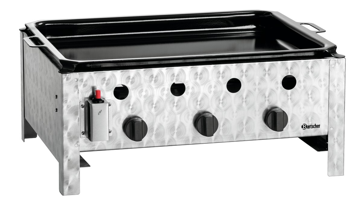Bartscher 1061933 padella gas 3 fuochi 10 kW 70,5x54 cm