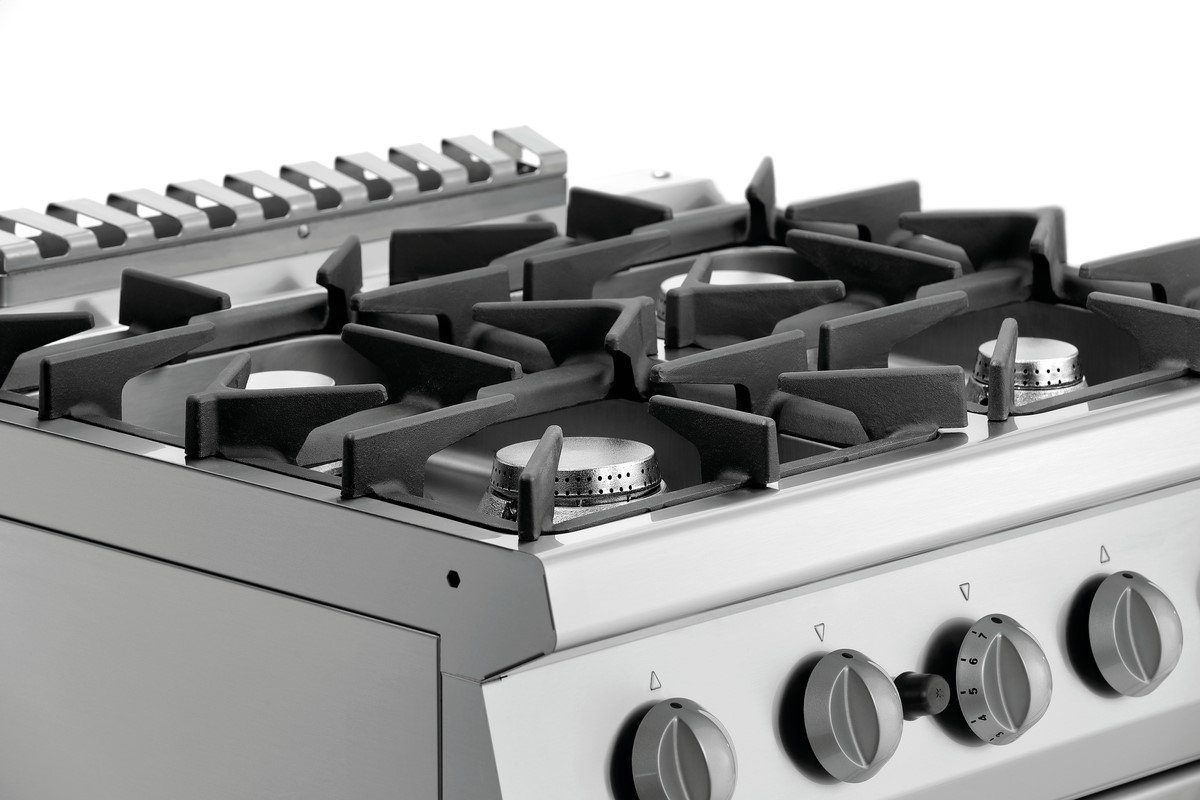 Bartscher 2851251 cucina a gas 4 fuochi con forno GN 2/1