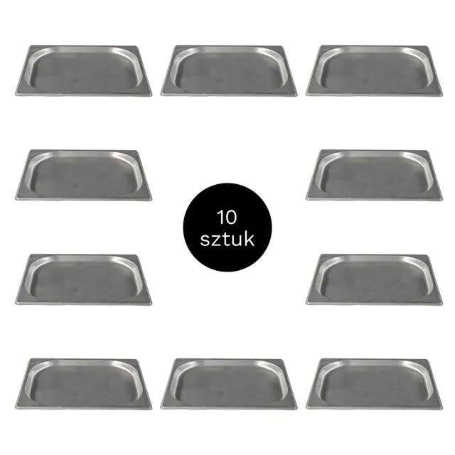 Contenitore GN 1/2 20 mm acciaio inox set 10 pezzi