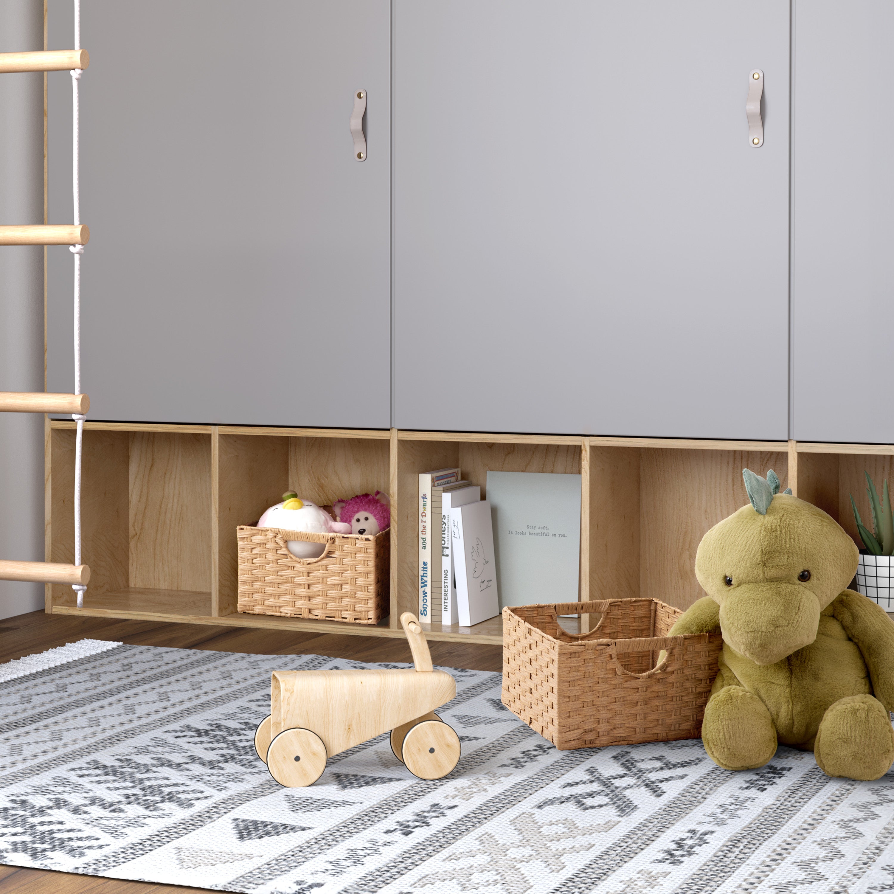 Seville Classics cestini intrecciati beige 33 cm 2 pezzi