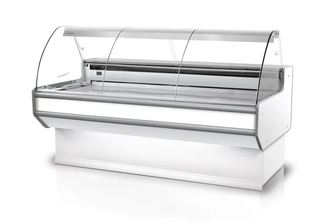 Rapa L-B2 201/107 banco frigo carne vetro curvo